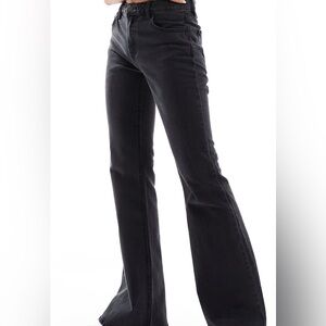 Stradivarius faded black new flare high waisted jeans sz 8US eur 40